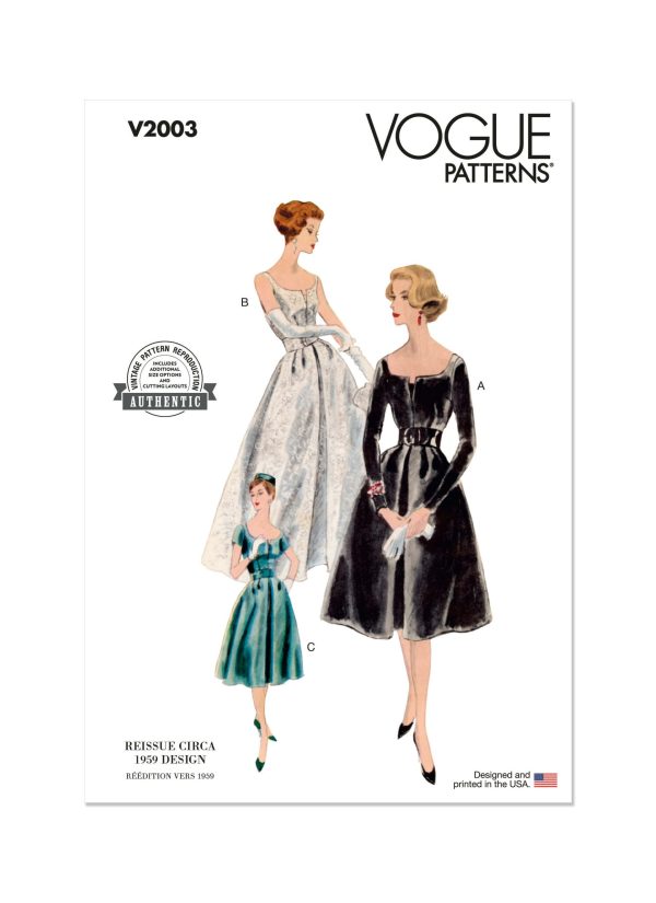 Vogue Patterns V2003 Misses' Dress and Petticoat