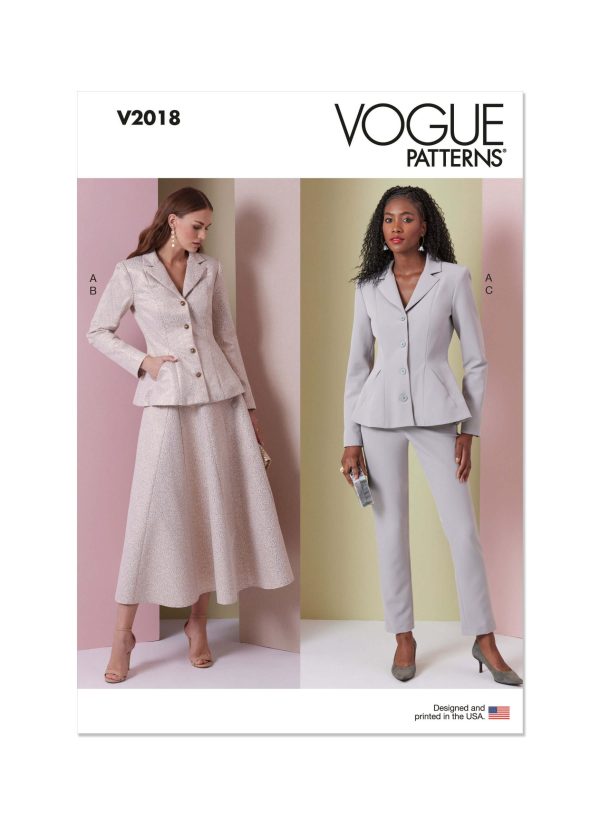 Vogue Patterns V2018 Misses' Jacket, Skirt and Trousers