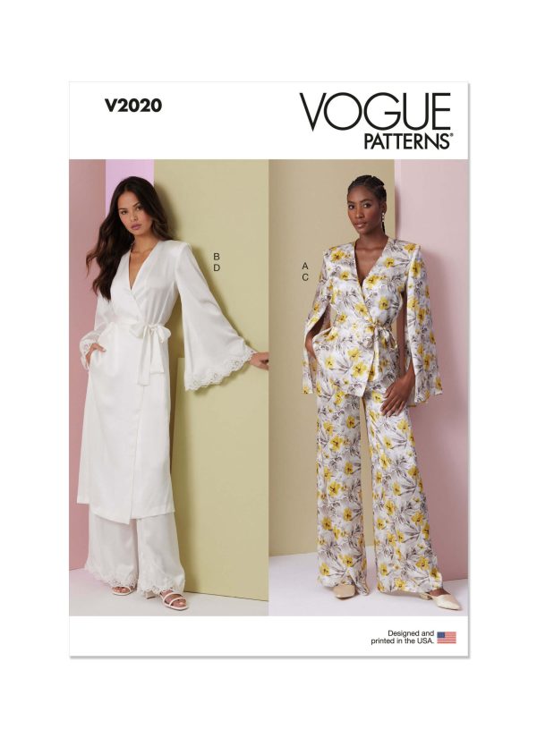 Vogue Patterns V2020 Misses' Lounge Top, Robe and Bottoms