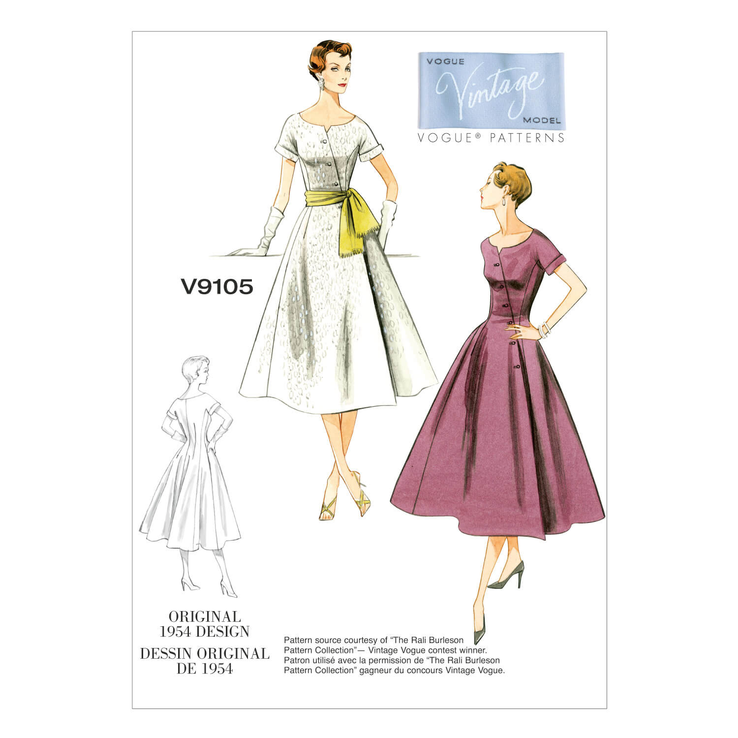 Vogue Patterns V9105 Misses' Dress and Sash