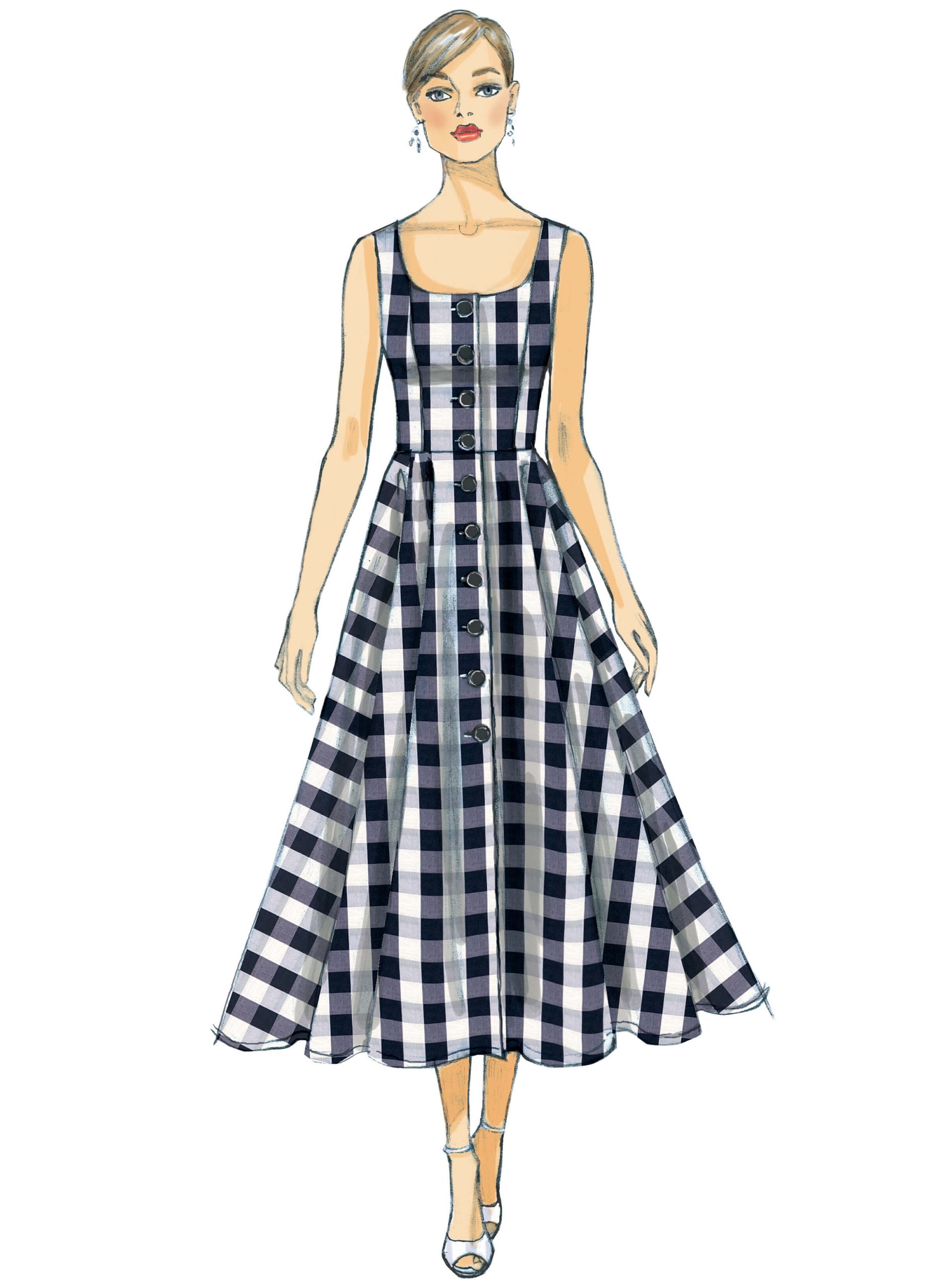 Vogue Patterns V9182 Misses' Button-Down, Flared-Skirt Dresses