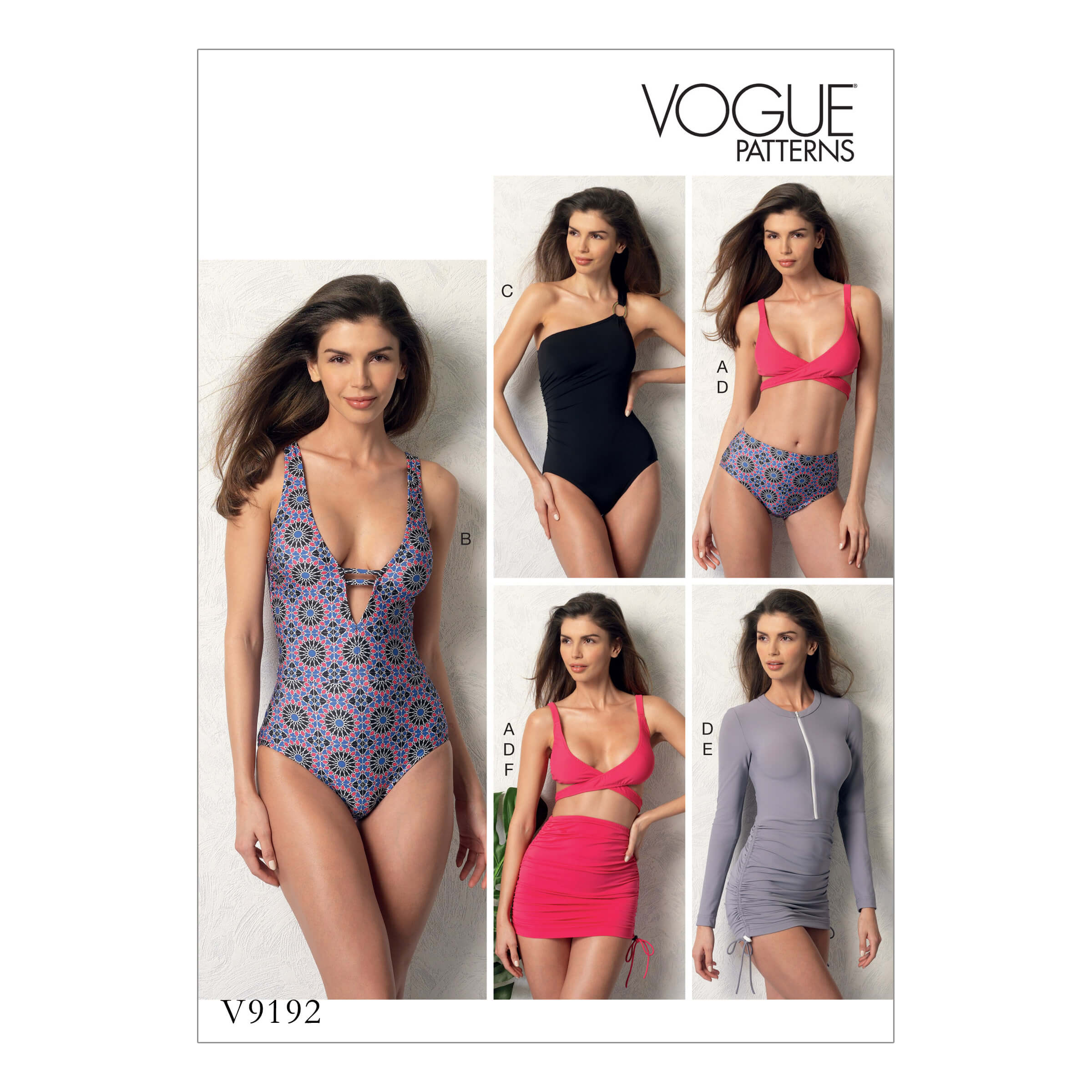 Vogue Patterns V9192 Misses' Wrap-Top Bikini, One-Piece Swimsuits, and Cover-Ups