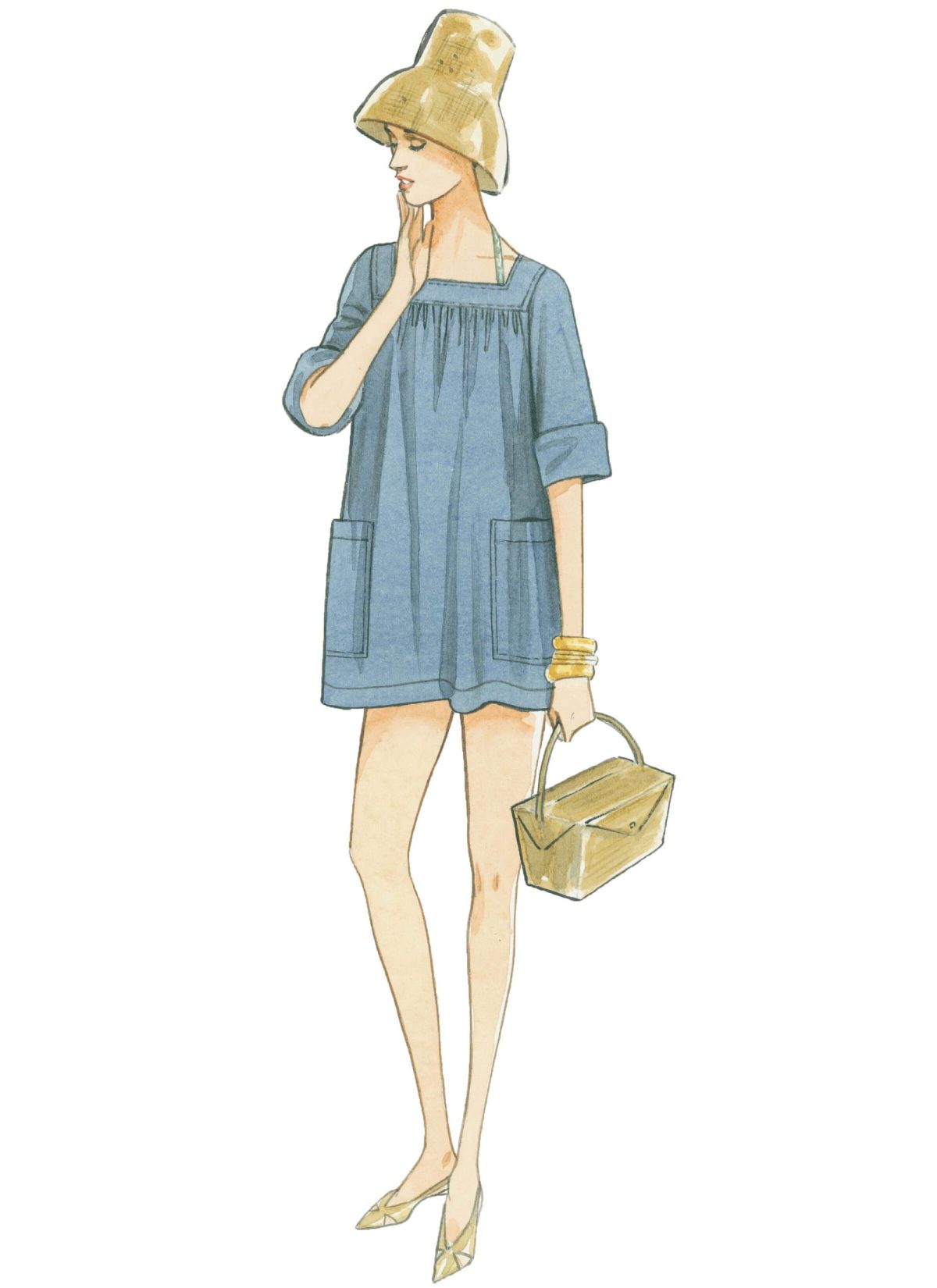 Vogue Patterns V9255 Misses' Lined Halter Bra and Shorts, and Square-Neck Coverup with Pockets