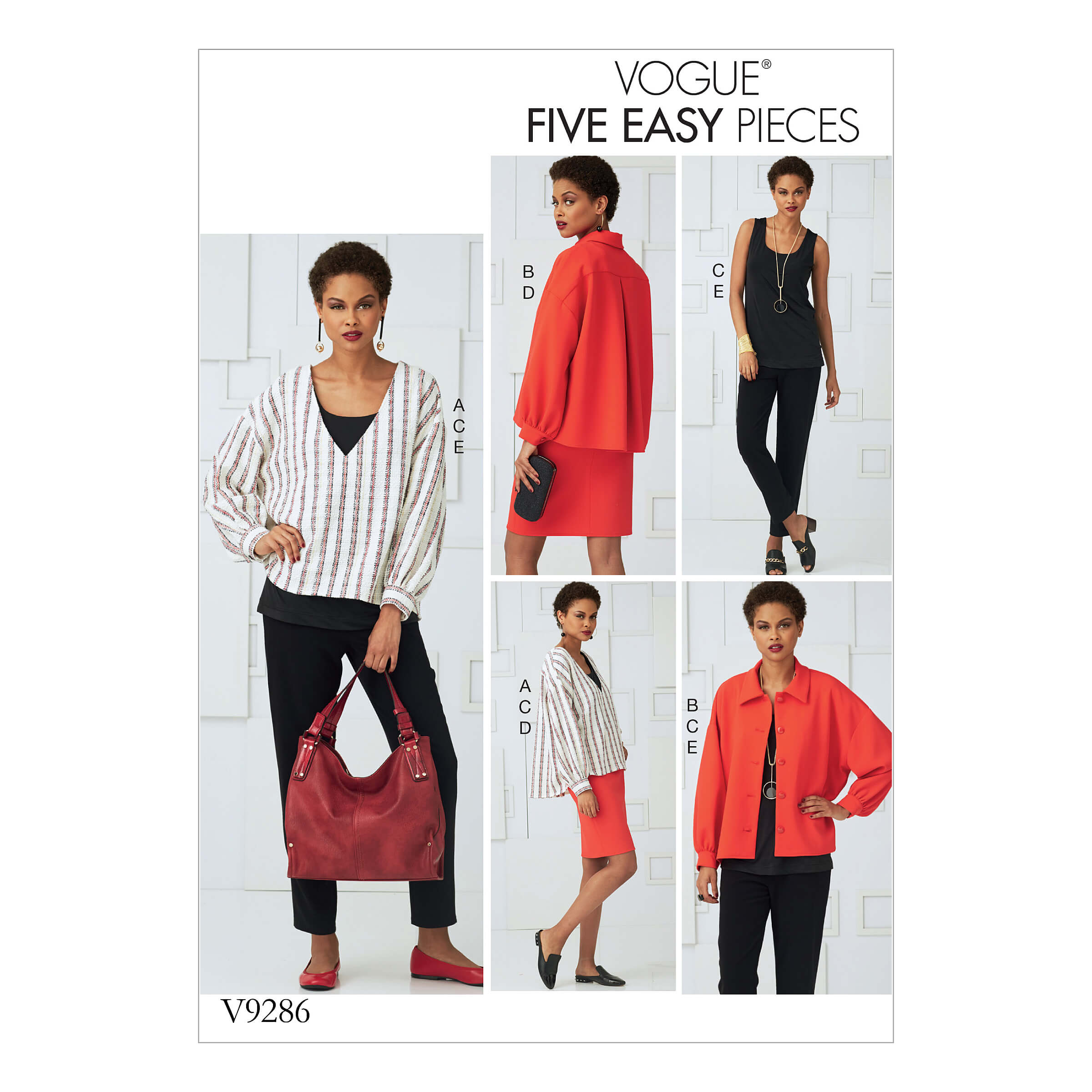 Vogue Patterns V9286 Misses' Tops, Straight Skirt, and Pants