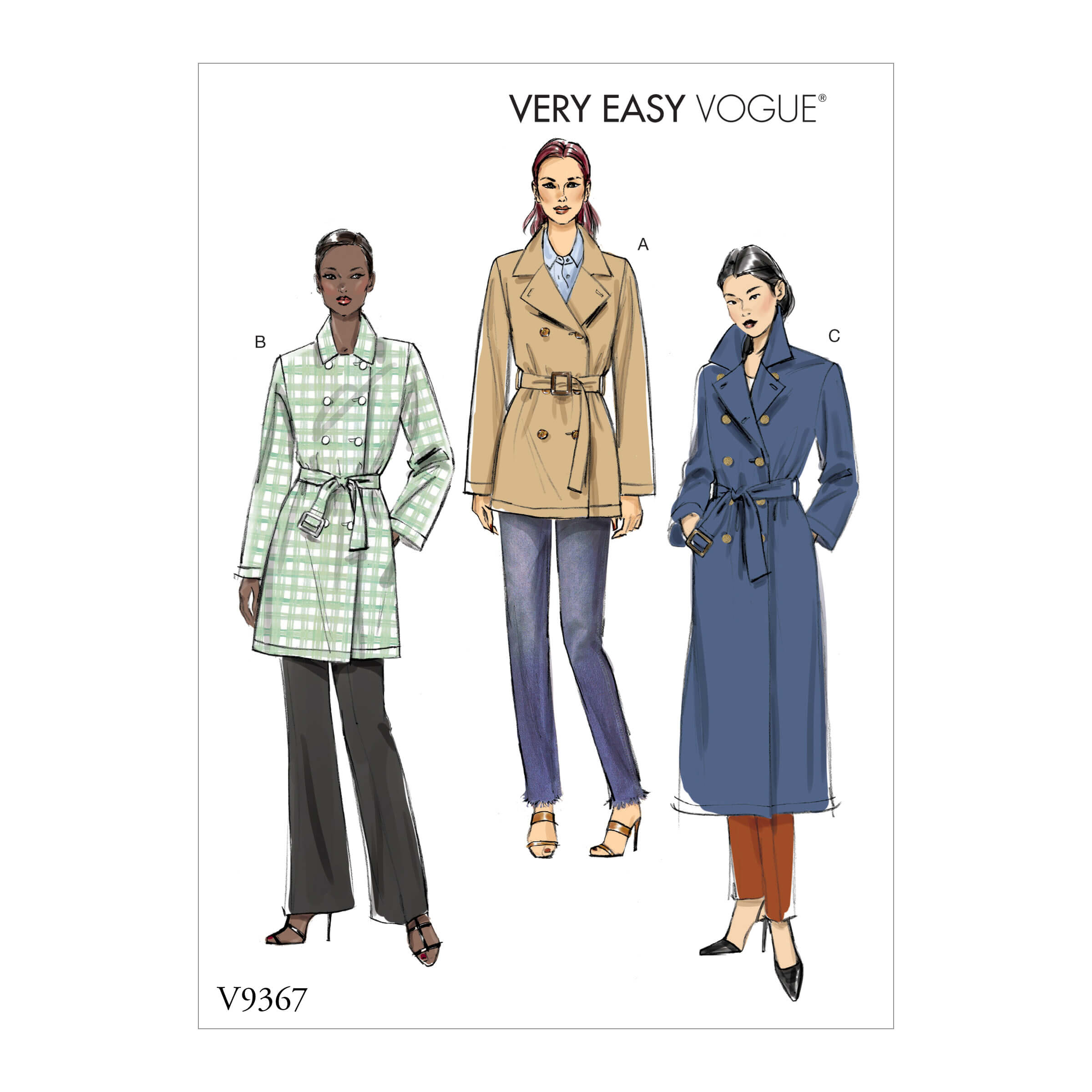Vogue Patterns V9367 Misses' Coat and Belt