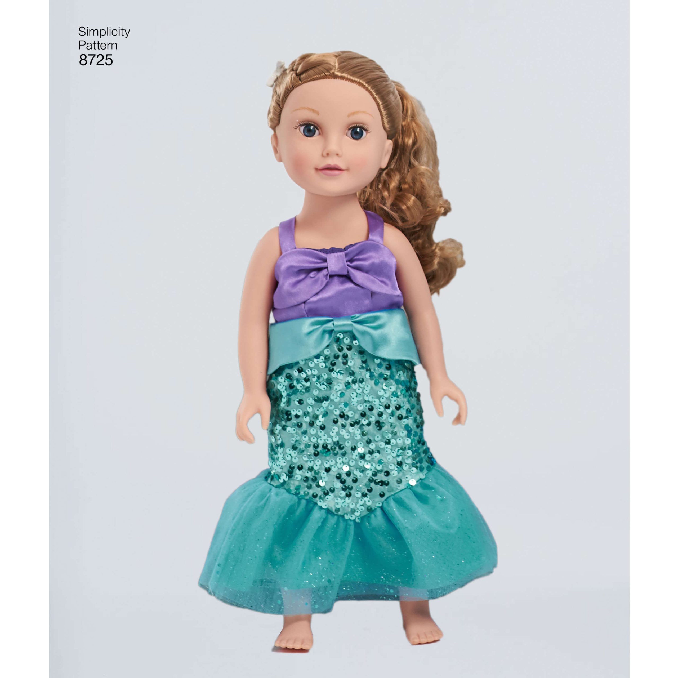 Simplicity Sewing Pattern Disney Ariel 8725 Child's and 18" Doll Costumes