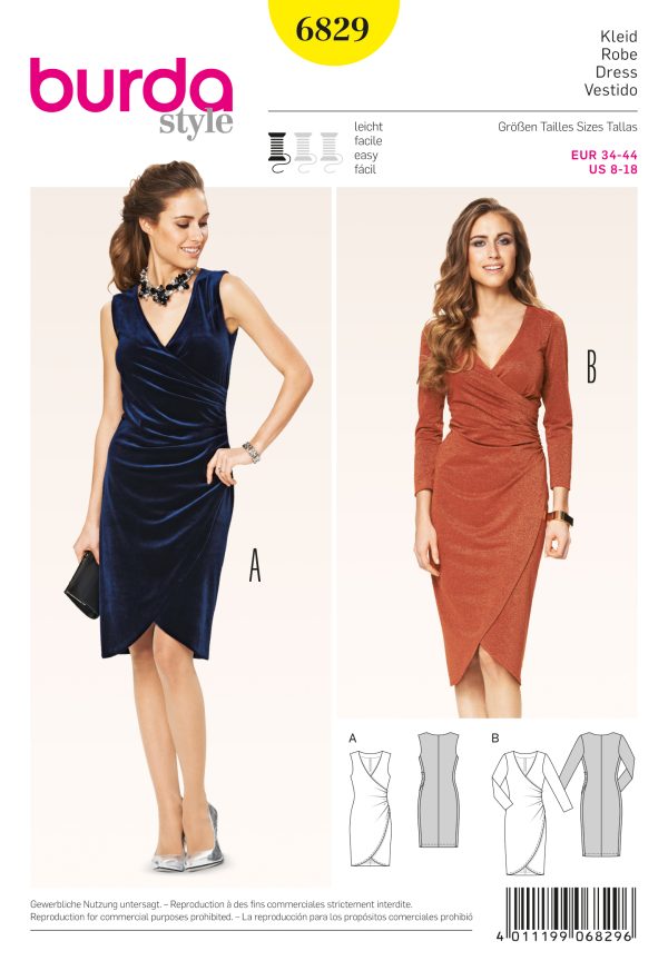 Burda B6829 dresses Sewing Pattern