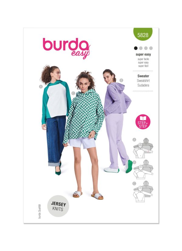 Burda Style Pattern 5828 Misses’ Hoodie