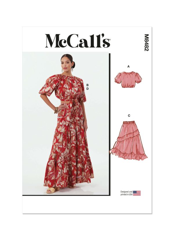 McCall's Sewing Pattern M8482 Misses' Tops and Skirts