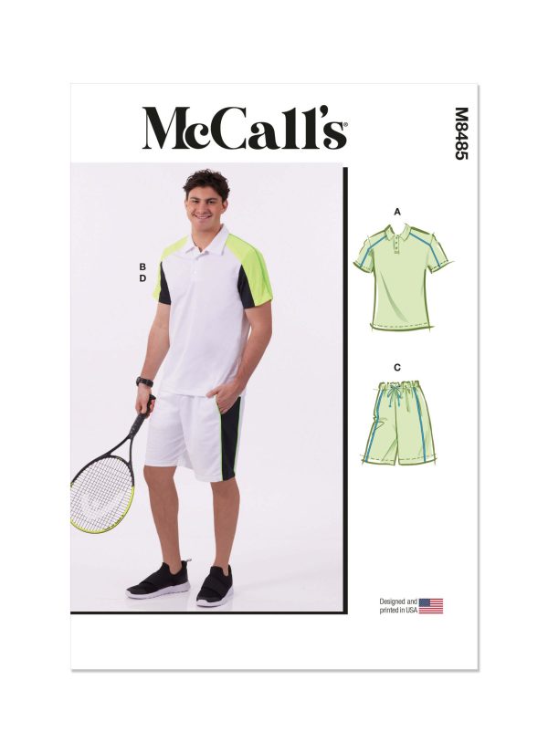 McCall's Sewing Pattern M8485 Men's Knit Tops and Shorts