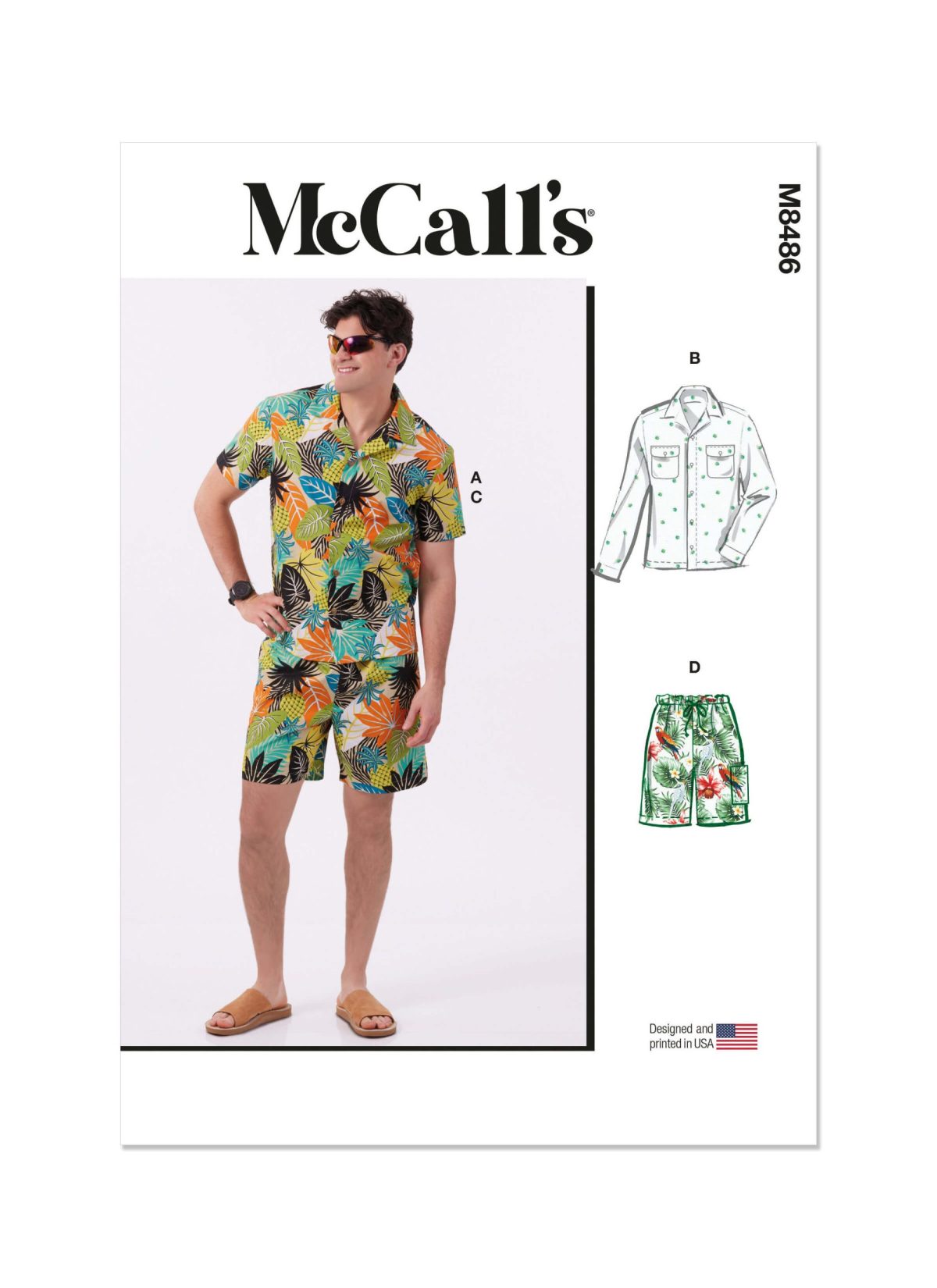 McCall's Sewing Pattern M8486 Men's Shirts and Shorts