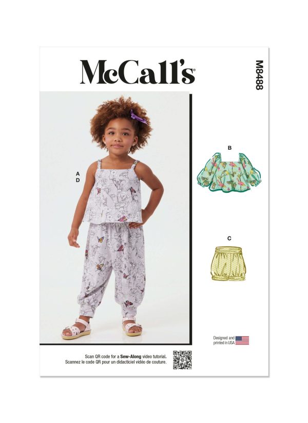 McCall's Sewing Pattern M8488 Toddlers' Knit Tops, Shorts and Trousers