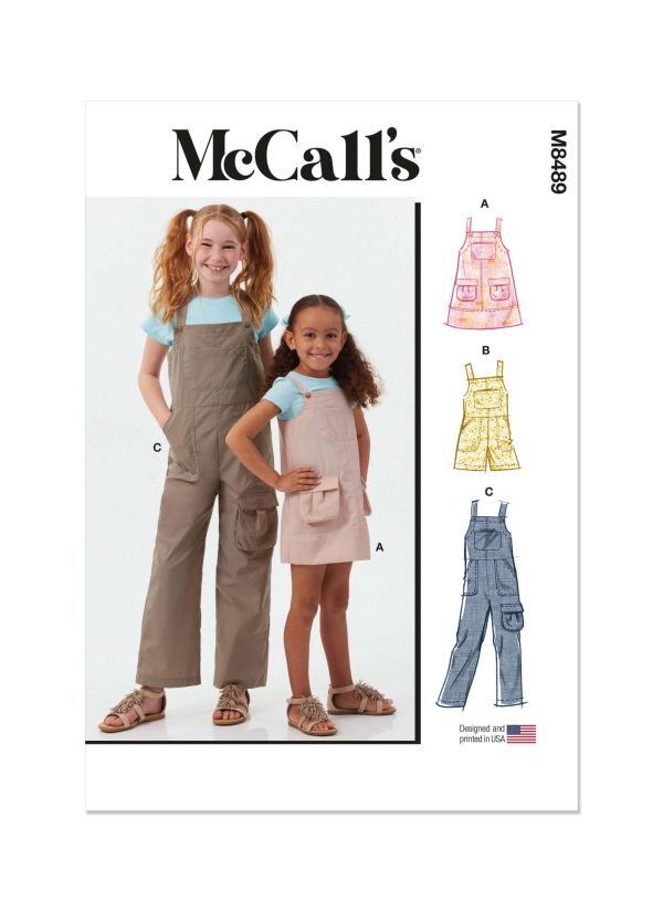 McCall's Sewing Pattern M8489 Children's and Girls' Pinafore and Overalls