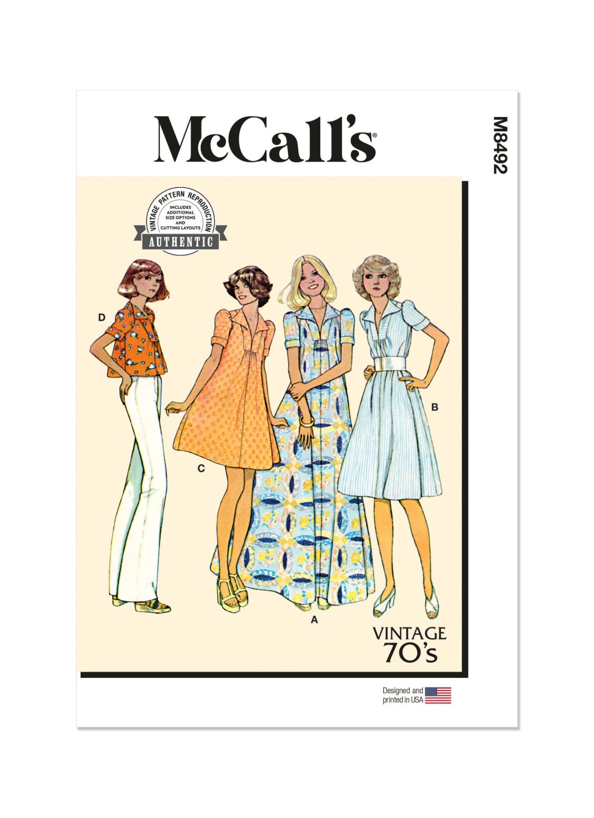 McCall's Sewing Pattern M8492 Misses' Dress or Top