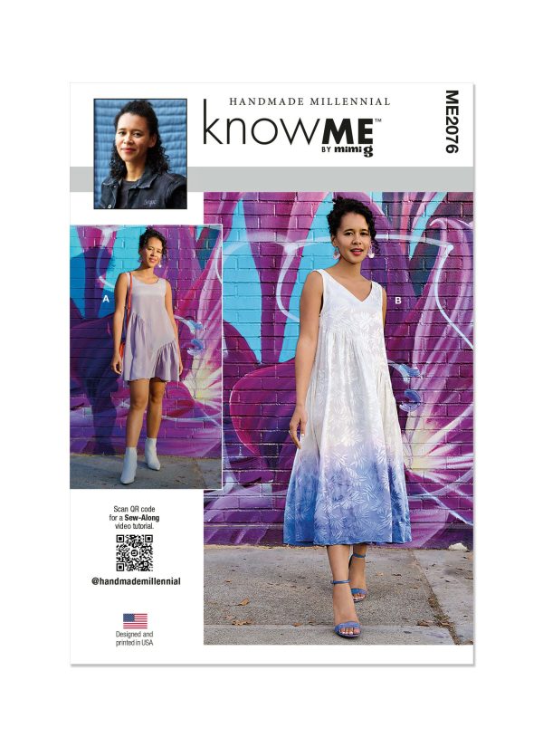 Know Me Sewing Pattern ME2076 Misses’ Front or Back Reversible Dress in Two Lengths by Handmade Millennial