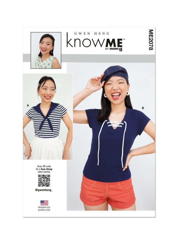 Know Me Sewing Pattern ME2078 Misses' Knit Tops by Gwen Heng