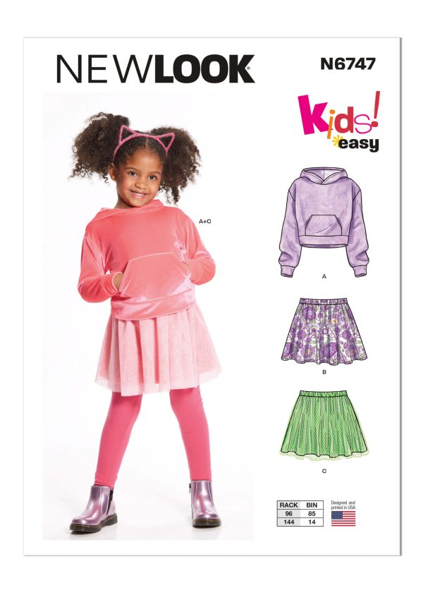 New Look Sewing Pattern N6747 Children's Hoodie and Skirts