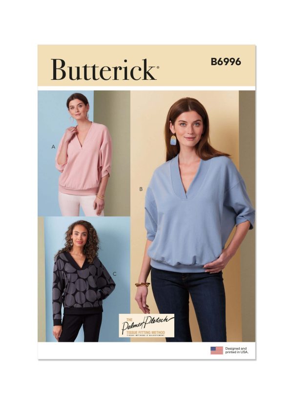 Butterick Sewing Pattern B6996 Misses' Knit Tops by Palmer/Pletsch