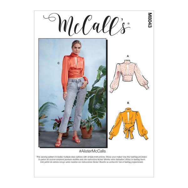 McCall's Sewing Pattern M8043 Misses' Tops #AlisterMcCalls