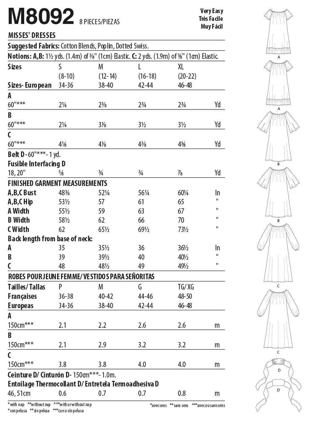 McCall's Sewing Pattern M8092 Misses' Dress