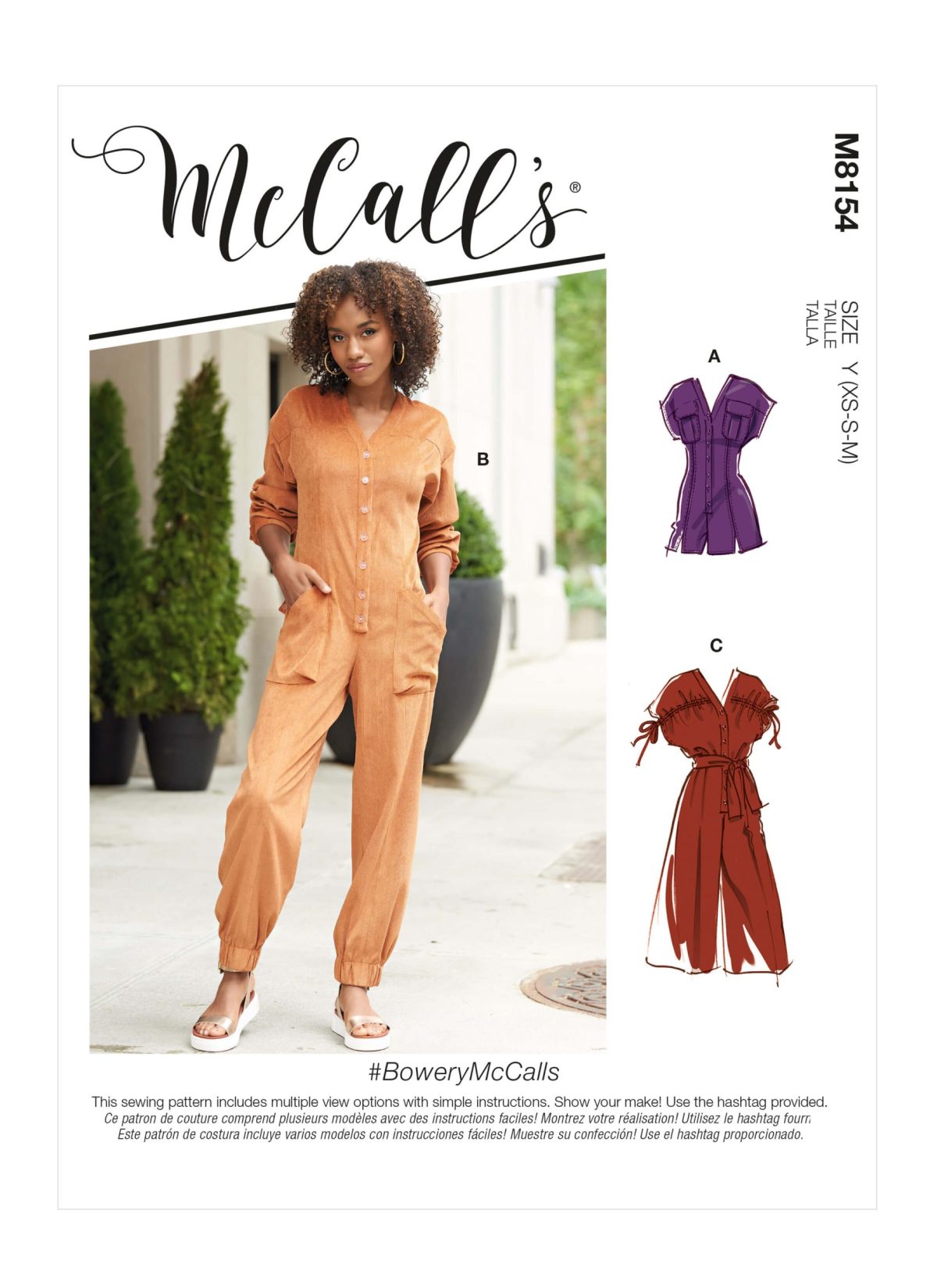 McCall's Sewing Pattern #BoweryMcCalls - Misses' Romper Playsuit, Jumpsuits and Belt