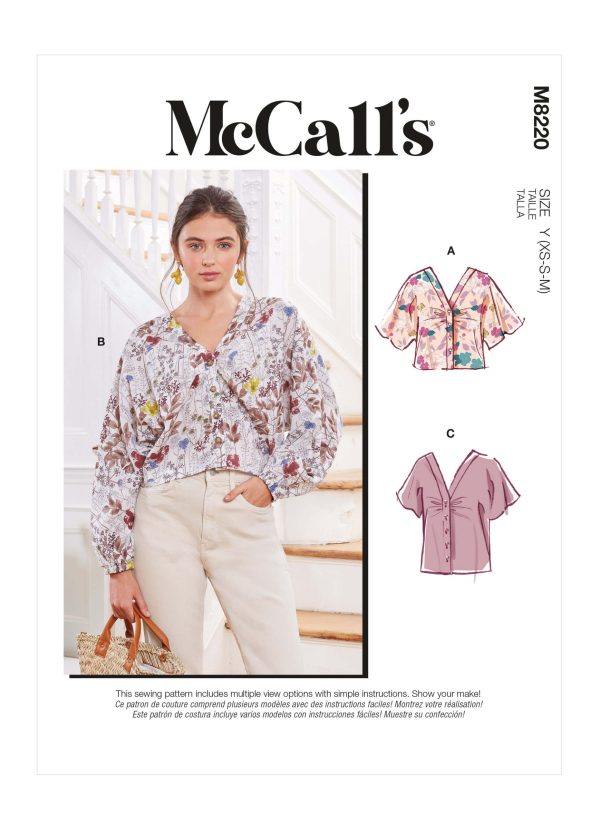McCall's Sewing Pattern M8220 Misses' Tops & Mask