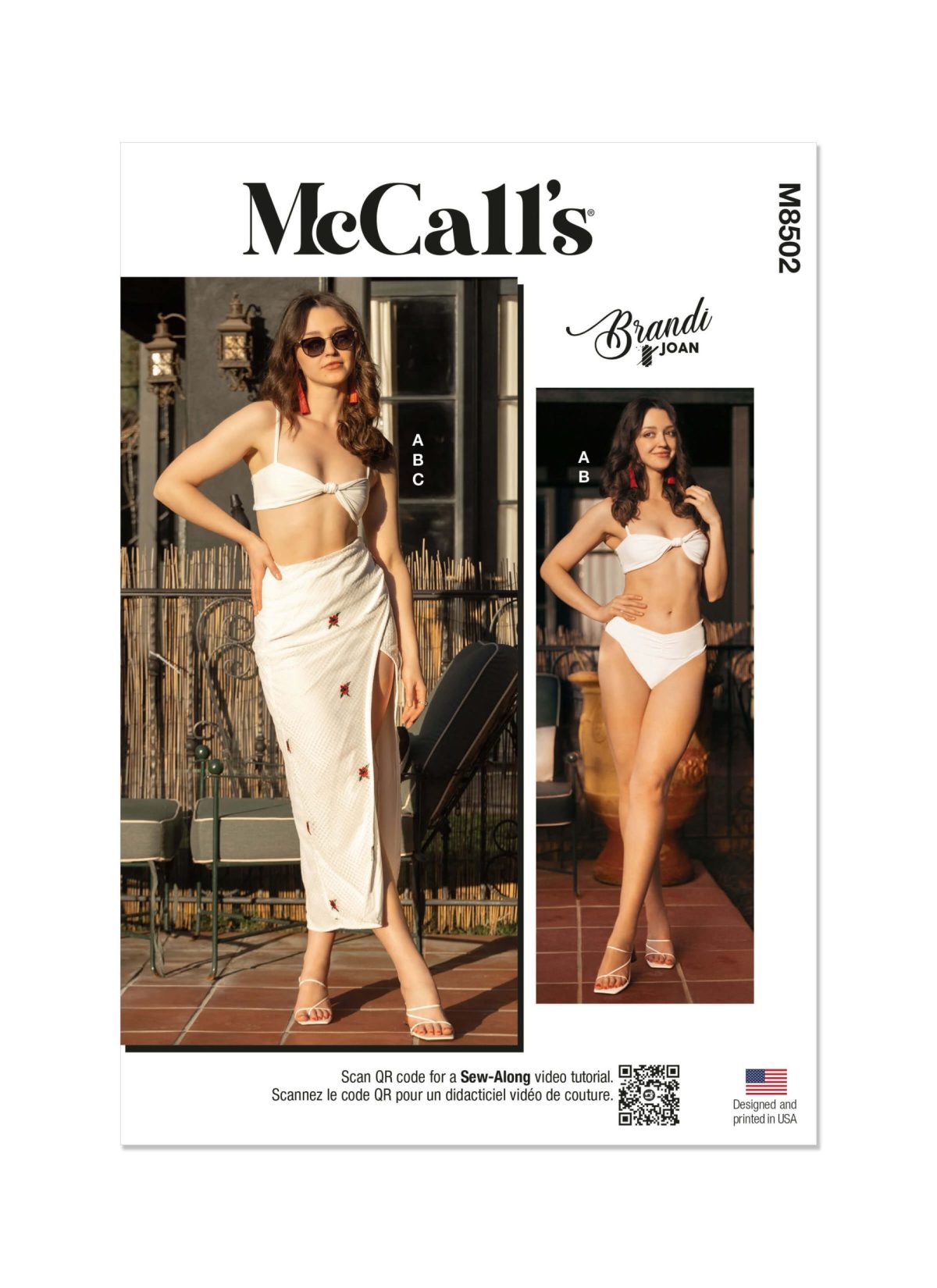 McCall's Sewing Pattern M8502 Misses' Bikini and Skirt by Brandi Joan