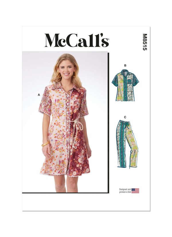 McCall's Sewing Pattern M8515 Misses' Dress, Top and trousers