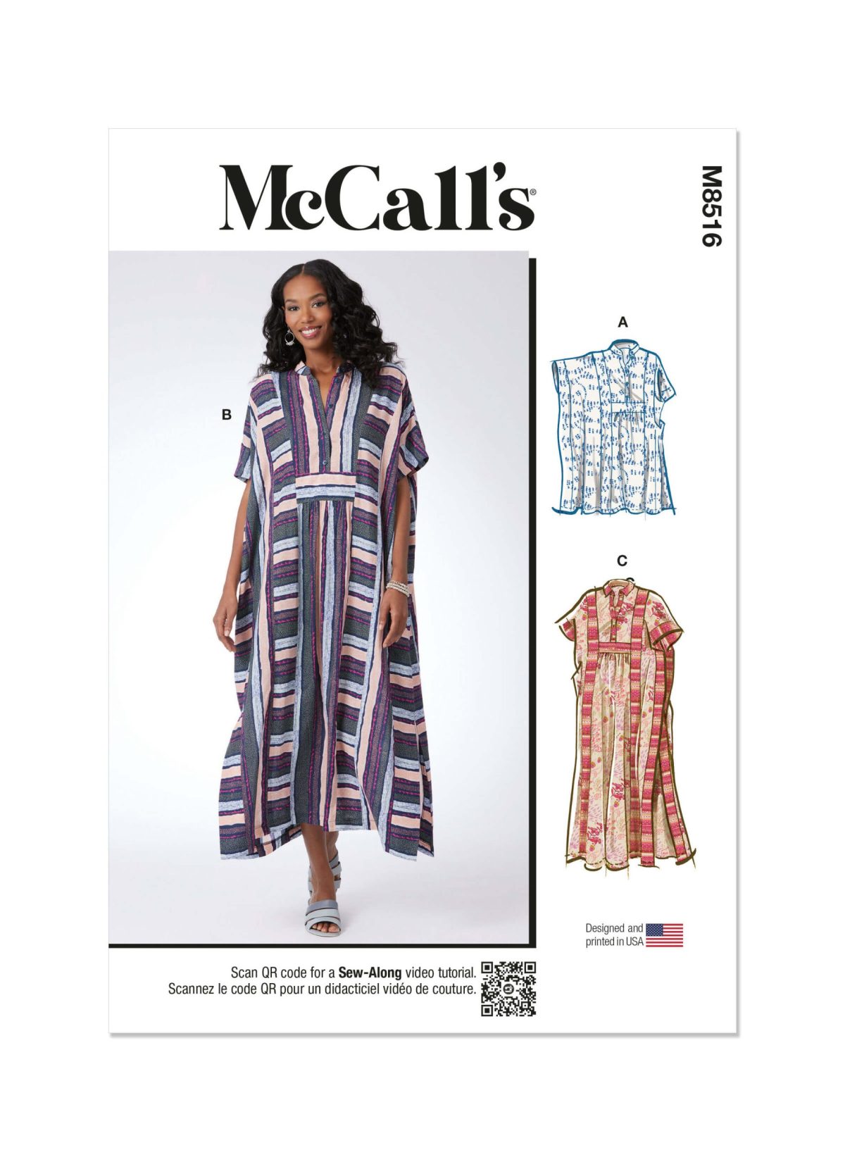 McCall's Sewing Pattern M8516 Misses' Caftan in Two Lengths