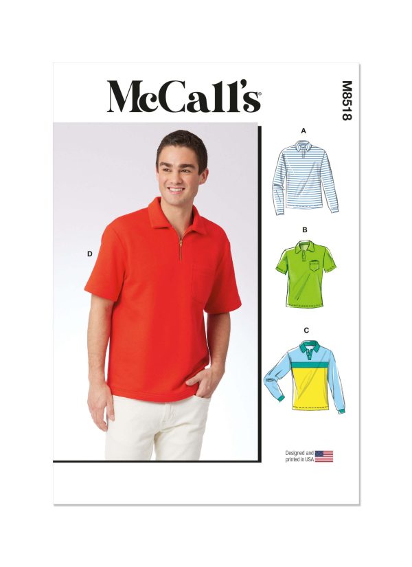 McCall's Sewing Pattern M8518 Men's Polo Shirts