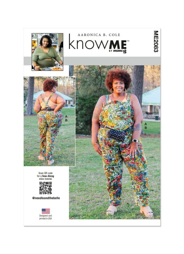 Know Me Sewing Pattern ME2083 Misses' and Women's dungarees and Belt Bag by Aaronica B. Cole