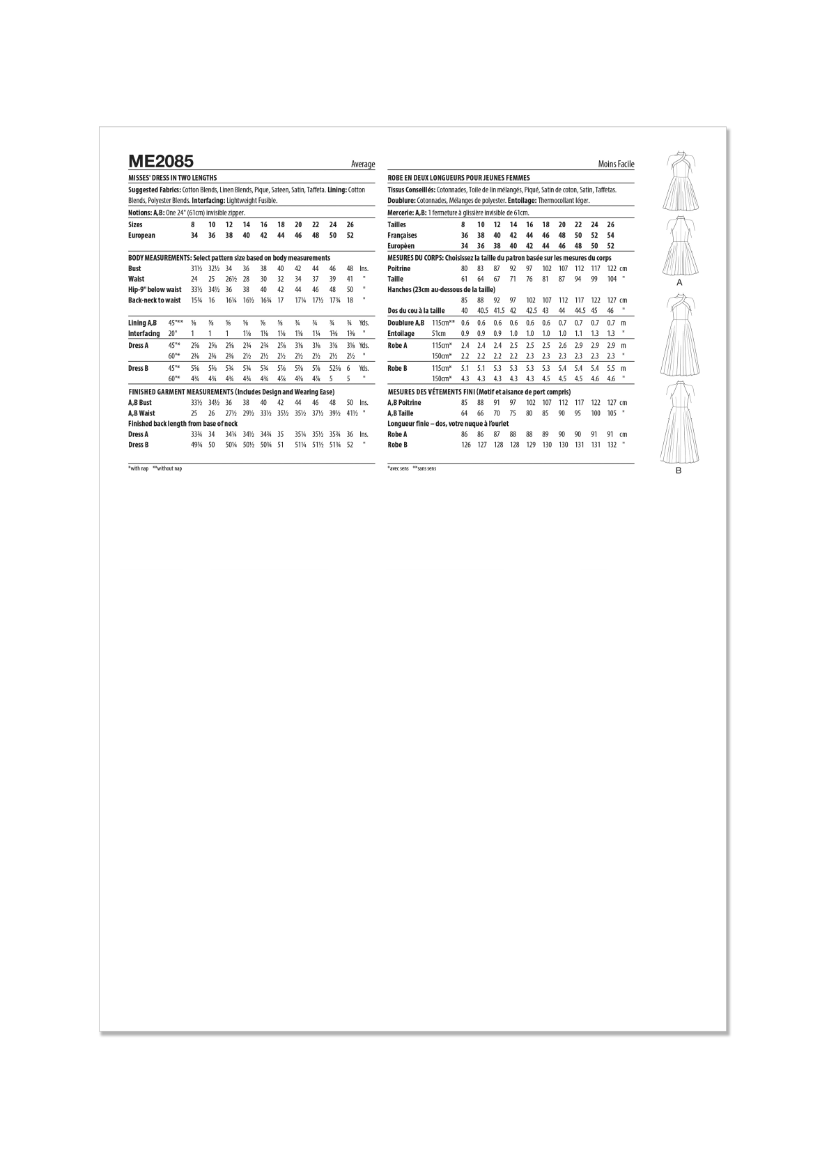 Know Me Sewing Pattern ME2085 Misses' Dress in Two Lengths by Alisha Grace