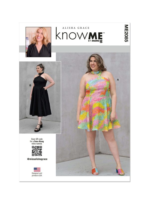 Know Me Sewing Pattern ME2085 Misses' Dress in Two Lengths by Alisha Grace