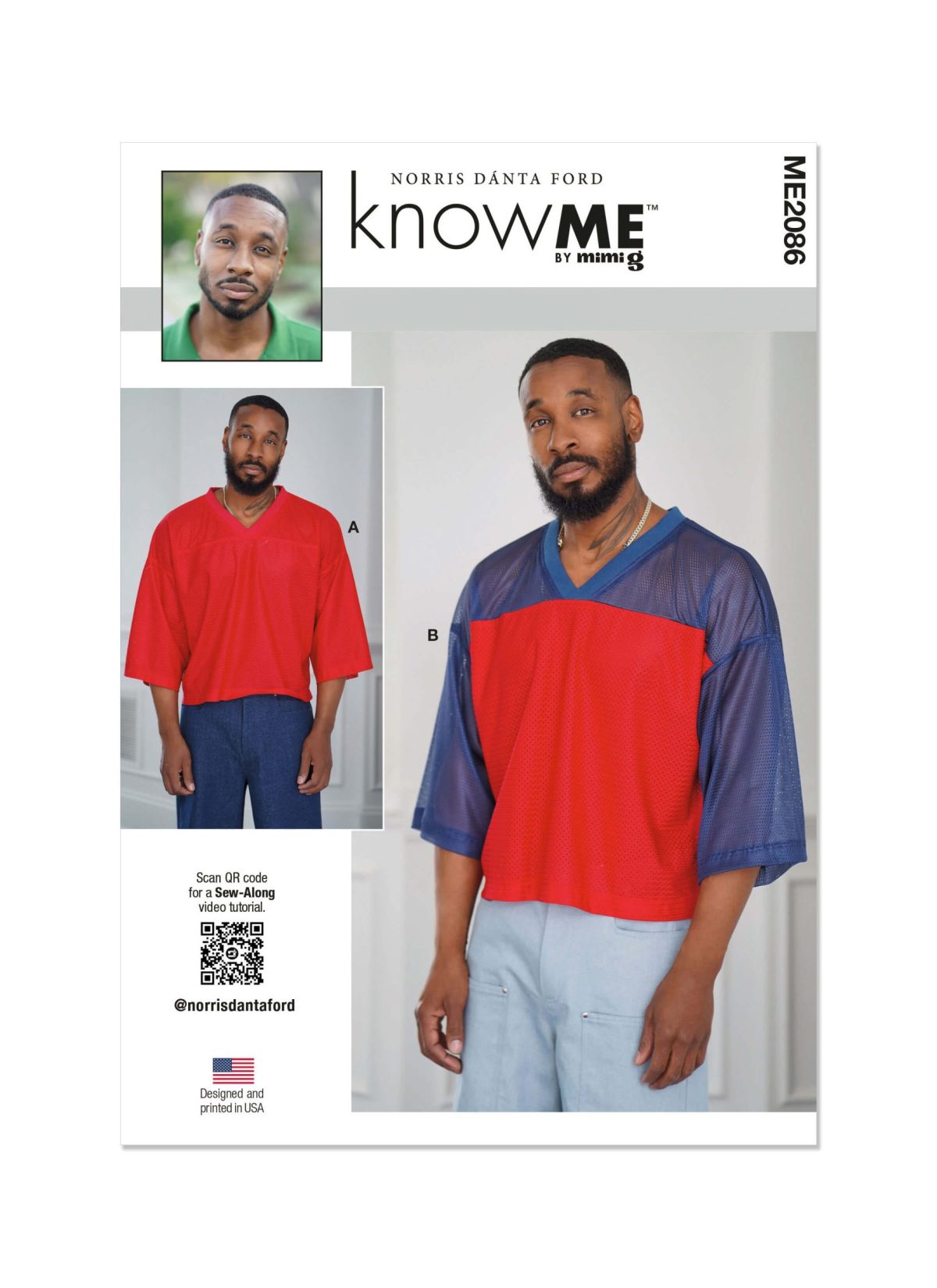 Know Me Sewing Pattern ME2086 Men's Tops by Norris Dánta Ford