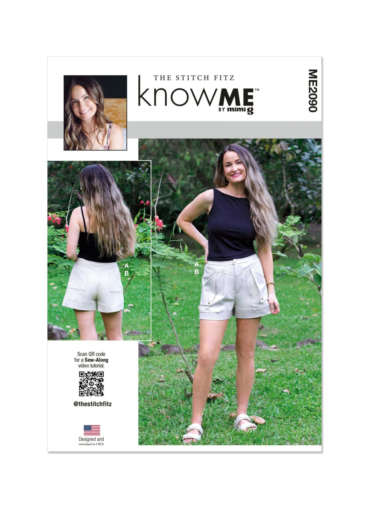 Know Me Sewing Pattern ME2090 Misses' Shorts and Knit Top by The Stitch Fitz