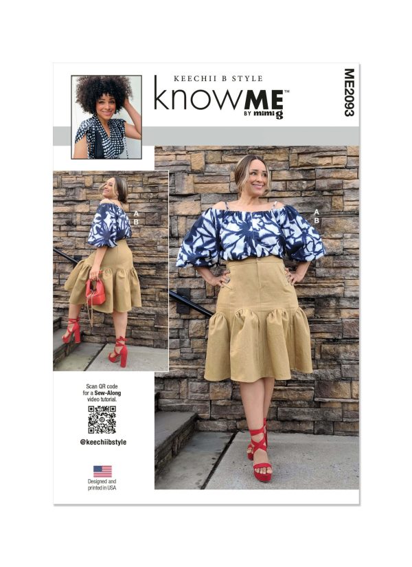 Know Me Sewing Pattern ME2093 Misses' and Women's Top and Skirt by Keechii B Style