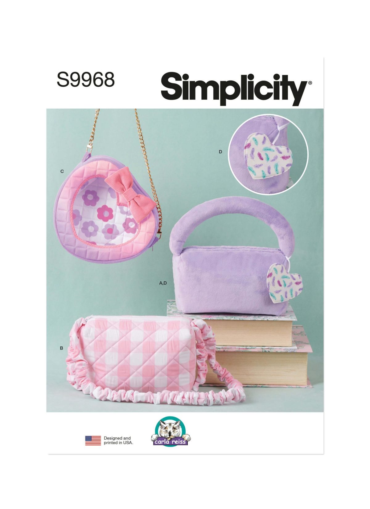 Simplicity Sewing Pattern S9968 Bags and Charm by Carla Reiss Design
