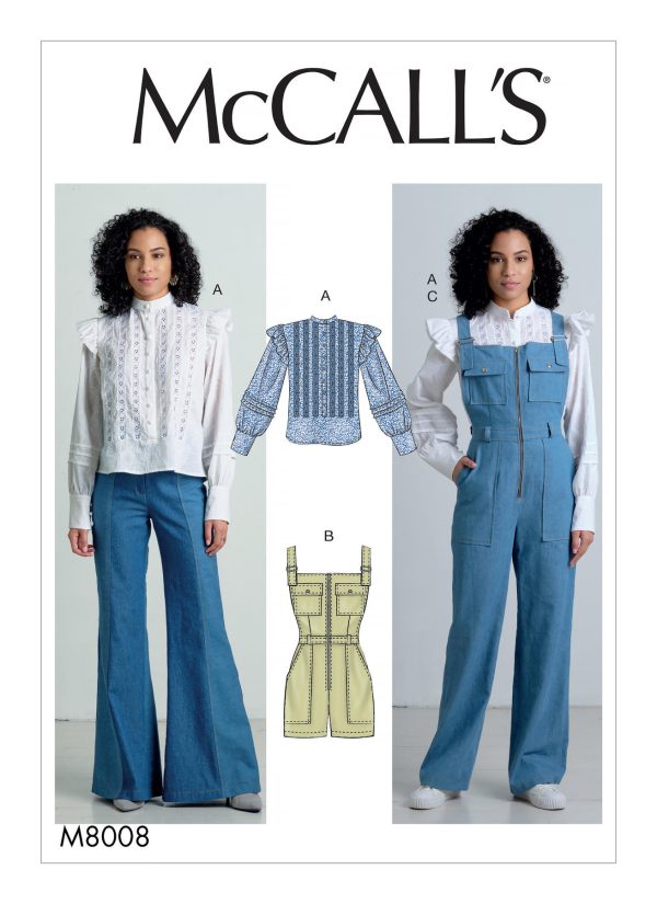 McCall’s Sewing Pattern M8008 Misses’ Top, Romper, and Overalls