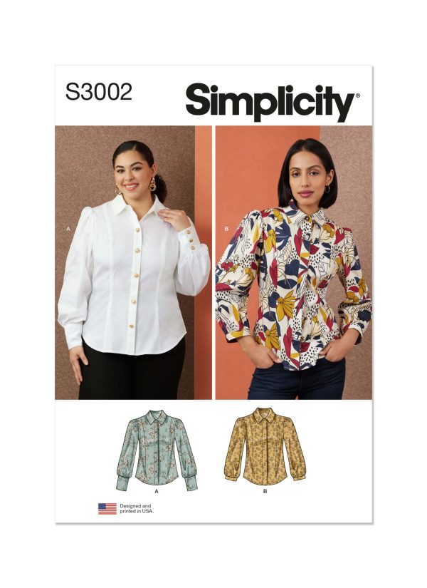 Simplicity Sewing Pattern S3002 Misses' and Women's Blouses
