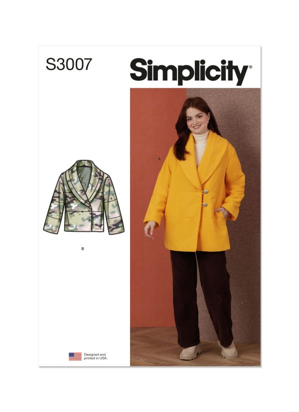 Simplicity Sewing Pattern S3007 Misses' Coat and Jacket