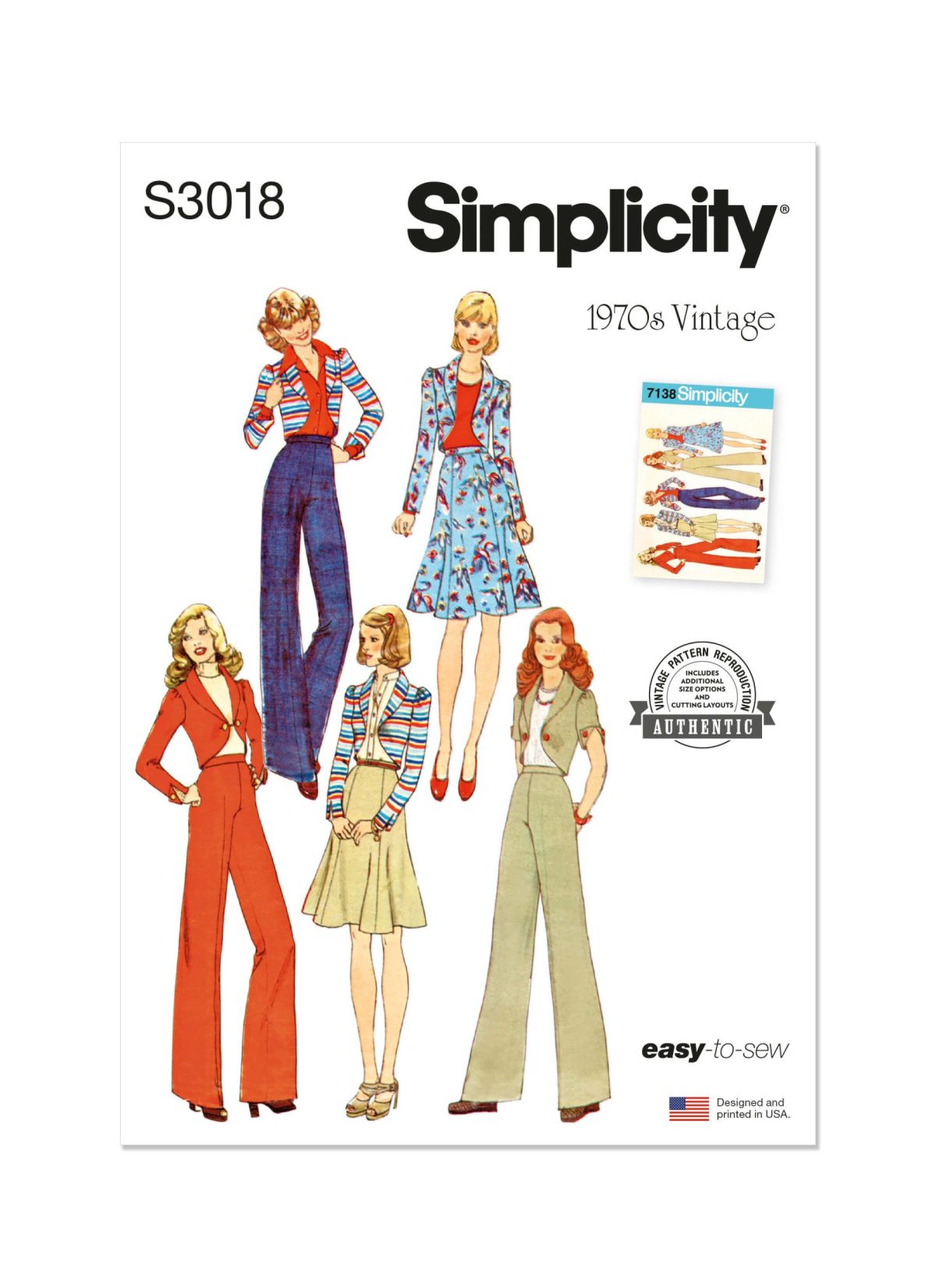 Simplicity Sewing Pattern S3018 Misses' Pants, Skirt and Jacket