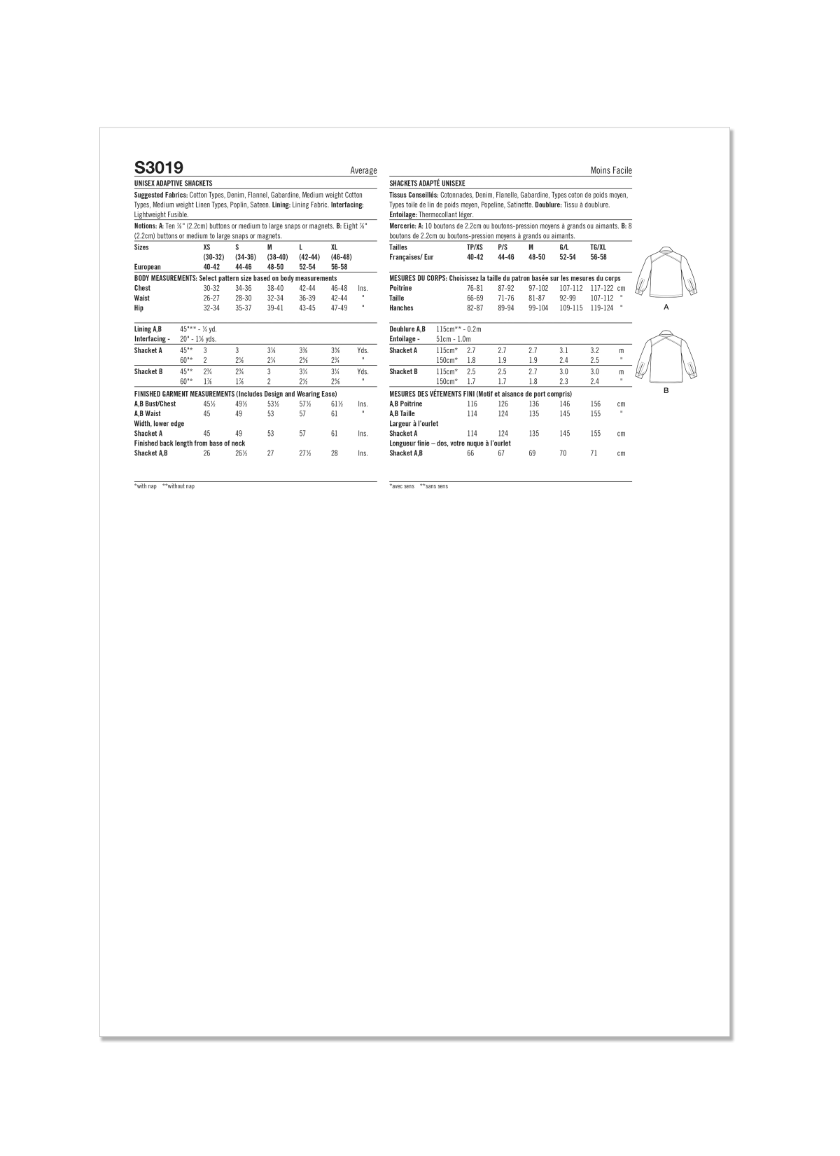 Simplicity Sewing Pattern S3019 Unisex Adaptive Shacket by Sewn Adaptive