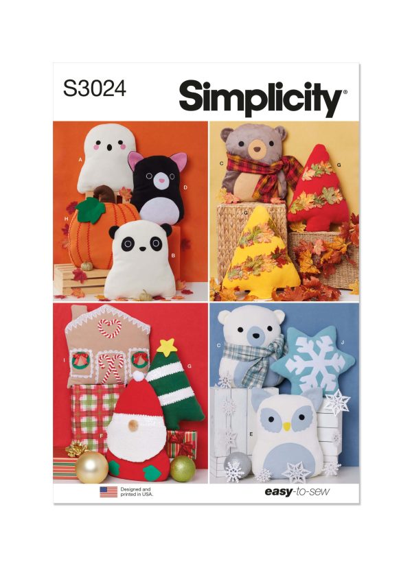 Simplicity Sewing Pattern S3024 Seasonal Throw Pillows
