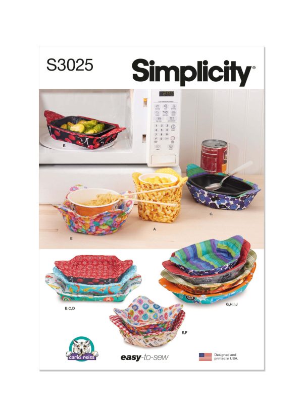 Simplicity Sewing Pattern S3025 Microwavable Cozies by Carla Reiss Design