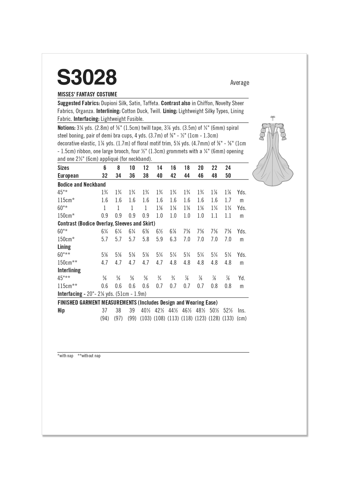 Simplicity Sewing Pattern S3028 Misses' Fantasy Costume by Raine Emery