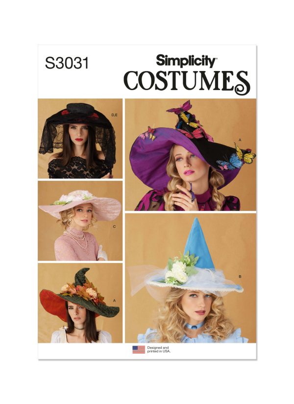 Simplicity Sewing Pattern S3031 Adult Costume Hats