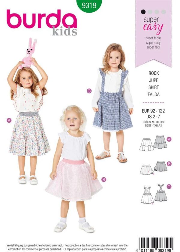 Burda Style Pattern B9319 Child's pinafore skirt
