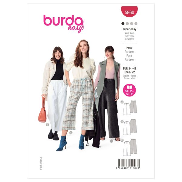 Burda Style Pattern B5960 Misses' Trousers