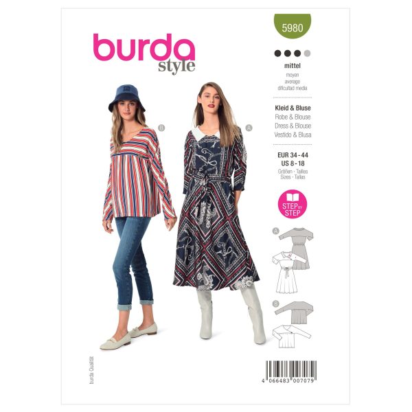 Burda Style Pattern B5980 Misses' Dress and Blouse