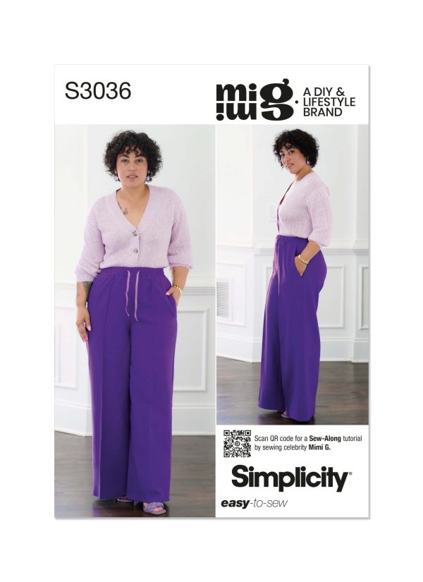 Simplicity Sewing Pattern S3036 Misses' Pants by Mimi G Style